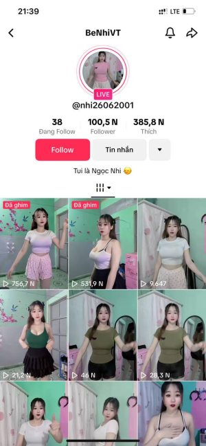 Clip call duy nhất của idol 100k follow tiktok Nguyễn Thị Thu Huệ (Huệ Pikachu)